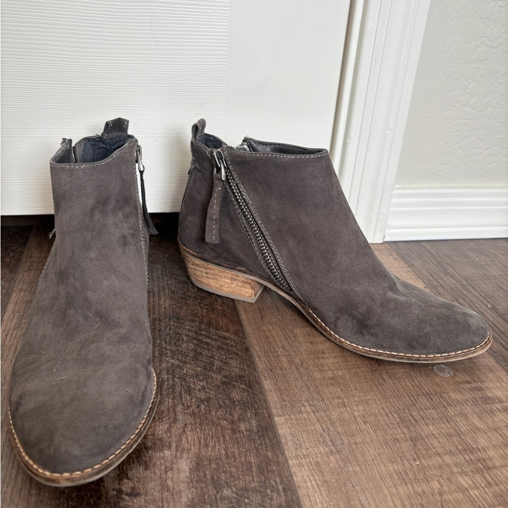 Dolce Vita Grey Suede Zip Up Booties
